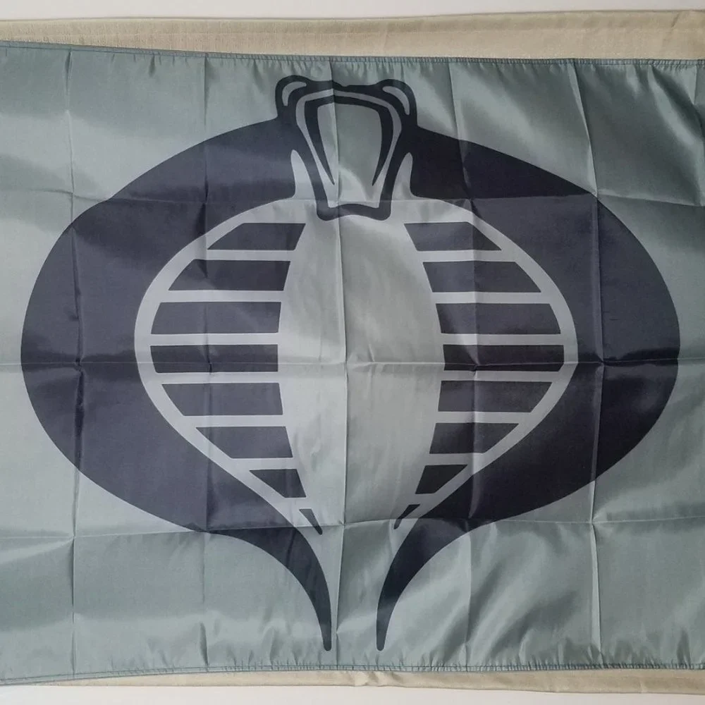 G.I. Joe Cobra 3'x5' horizontal Flag Banner Green with Black Cobra Serpentor